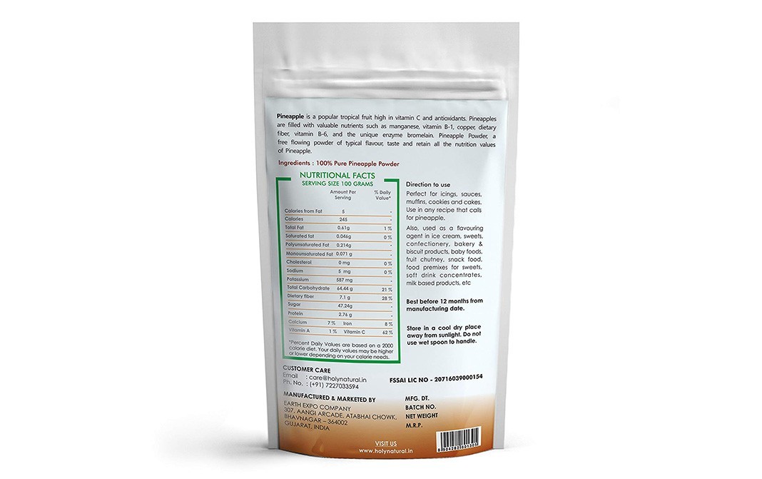 Holy Natural Pineapple Powder    Pack  400 grams